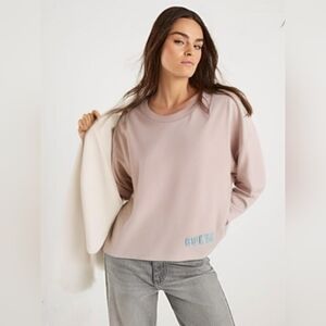 Guess Pink Crew Neck Sweatshirt With Lace Up Back